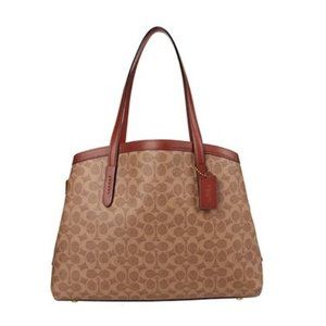 COACH Coated Canvas Signature Charlie 40 Tan NWT